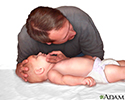 right hand presentation -                          CPR - infant - series