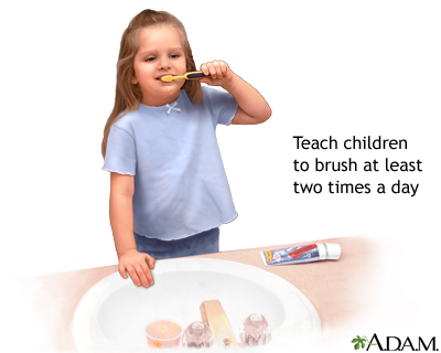 Teach children to brush - Illustration Thumbnail              