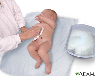 how to sponge bathe a newborn with umbilical cord