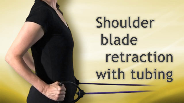 Shoulder blade retraction with tubing